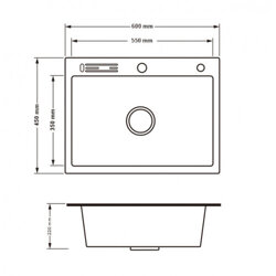 Кухонная мойка Lidz H6045K 3.0/1.0 мм Brush (LIDZH6045KBRU3010) cо встроенным держателем для ножей(28945) - изображение 2