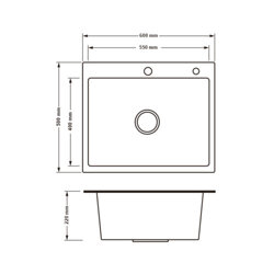 Кухонная мойка Lidz H6050B 3.0/0.8 мм Brush Black (LDH6050BPVD3008)(28949) - изображение 2