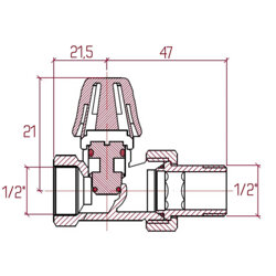 Кран радиаторный Icma 1/2" прямой без ручки №815 (82815AD06) - изображение 2