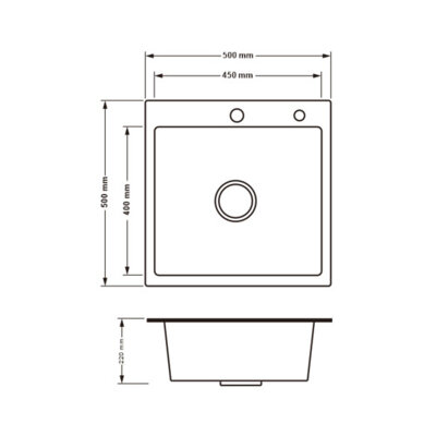 Кухонная мойка Lidz H5050B 3.0/0.8 мм Brush Black (LDH5050BPVD3008)(28947) - изображение 2