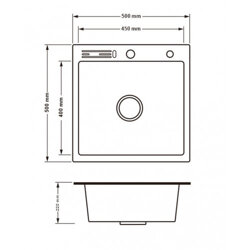 Кухонная мойка Lidz LH5050T 3.0/1.0 мм Brush (LIDZLH5050TBRU3010) cо встроенным держателем для ножей - зображення 2