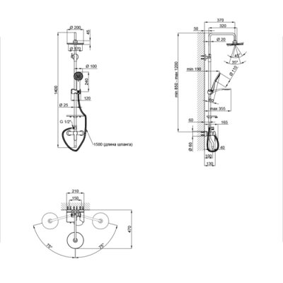 Душевая система Q-tap CRM 1004(9955) - изображение 2