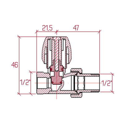 Кран радиаторный Icma 1/2" прямой №813 (82813AD06) - изображение 2