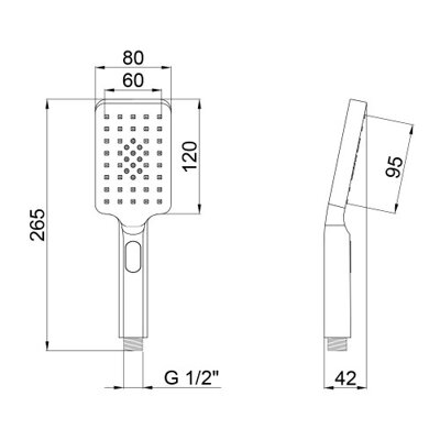 Лейка для ручного душа Qtap Rucni 120х80 мм прямоугольная QTRUCA121N3KCC Chrome(28783) - изображение 2