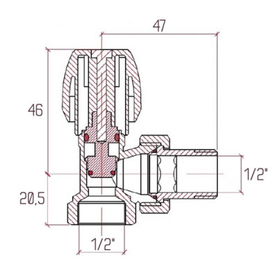 Кран радиаторный Icma 1/2" угловой №803(16116) - изображение 2